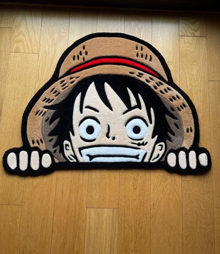 One Piece Tufted Rug Anime Luffy Rug Kids Fluffy Tufted Rug Gift For Anime Lovers Custom Rugs Birthday Gift Modern Bedroom Carpet 1